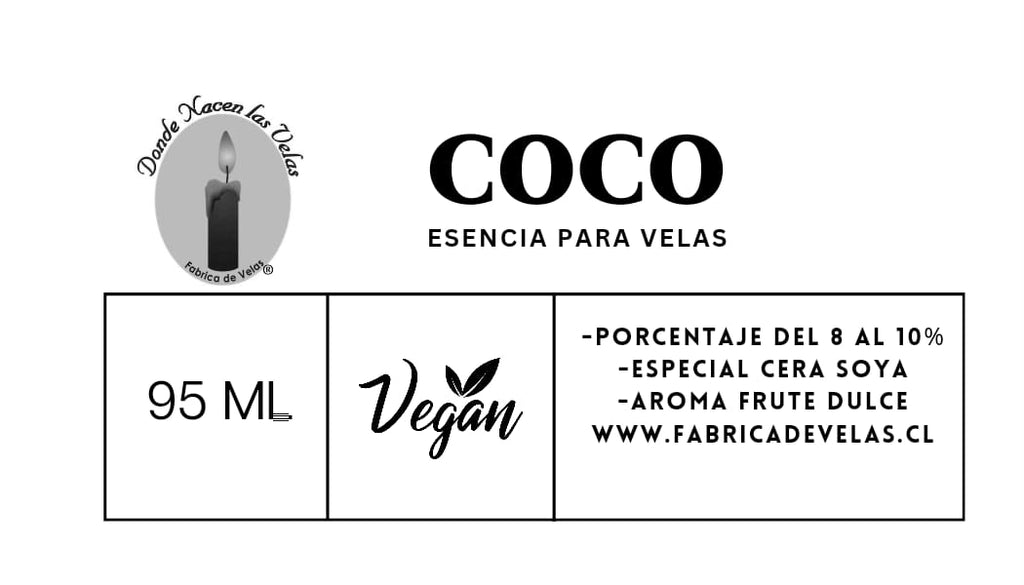 Esencia Coco, para Cera de Soya.