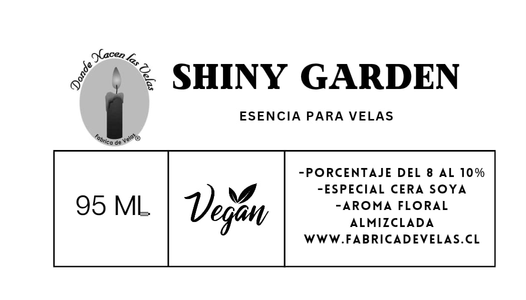 Esencia Shiny Garden, Para Cera de Soya.