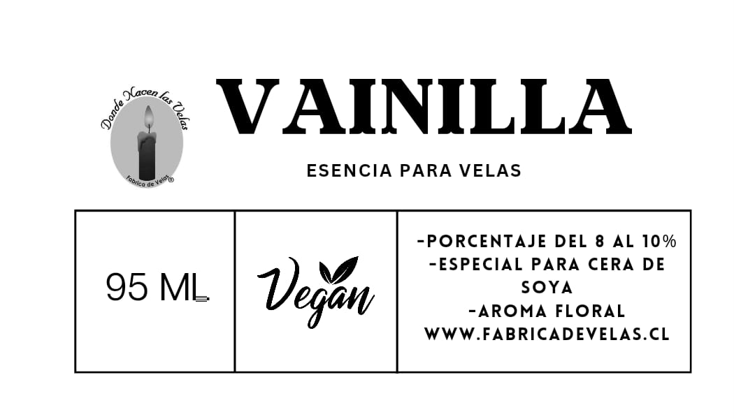 Esencia Vainilla, Cera de Soya.