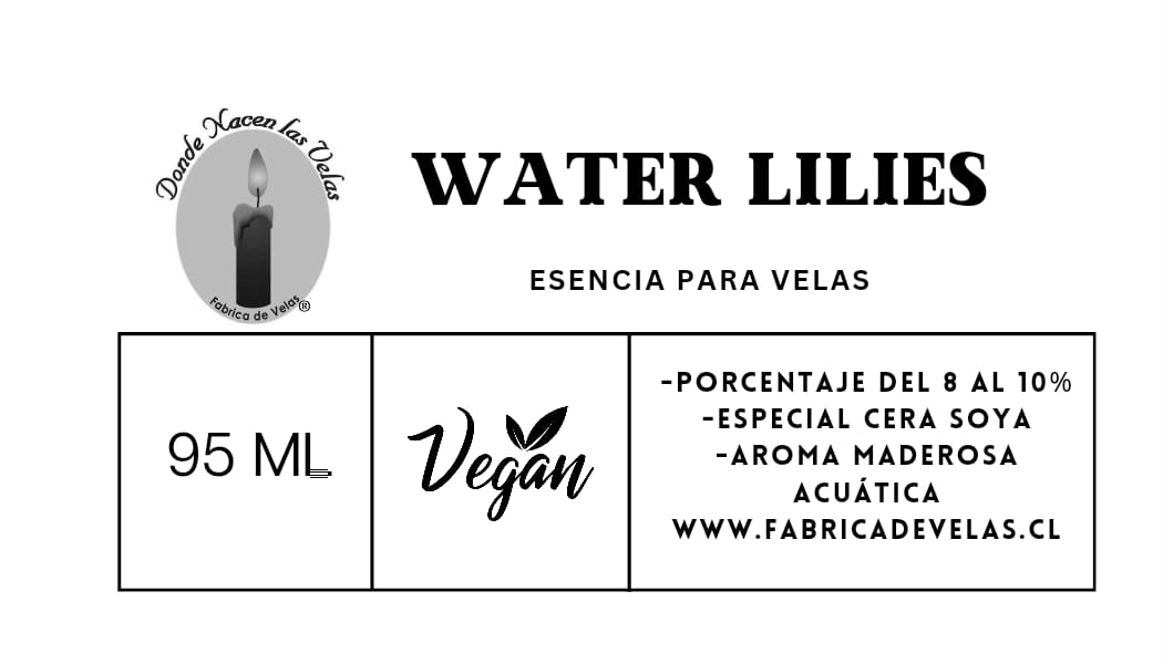 Esencia Water Lilies,  para Cera de Soya.