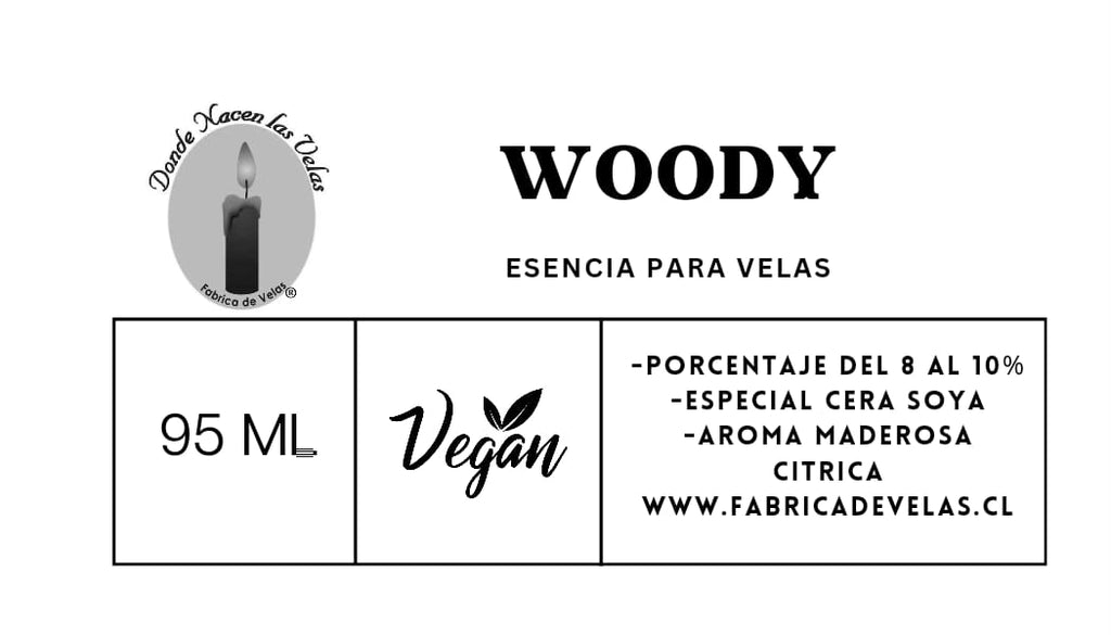 Esencia  Woody, Para Cera de Soya.