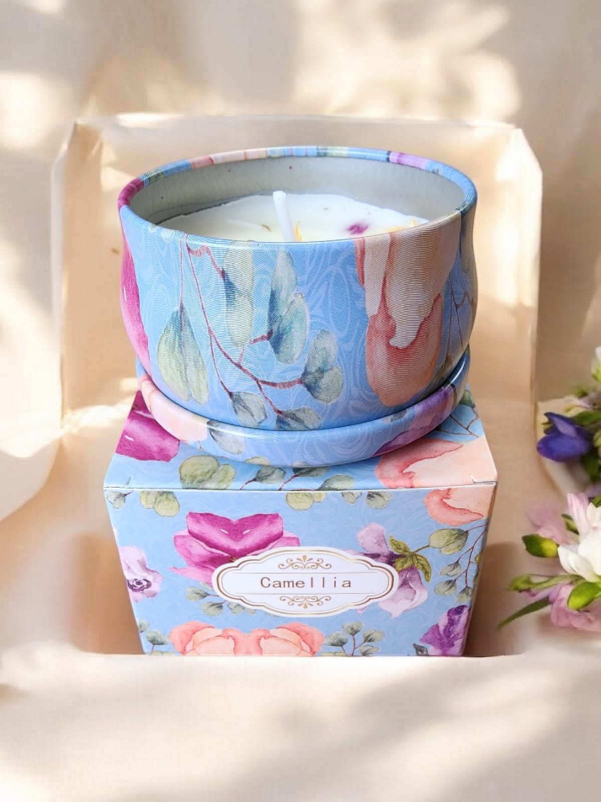 Vela Aromatica Camelia, Caja individual