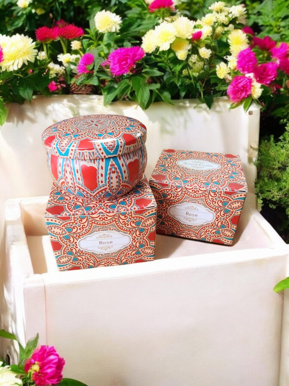 Vela Aromatica Rosa, Caja individual