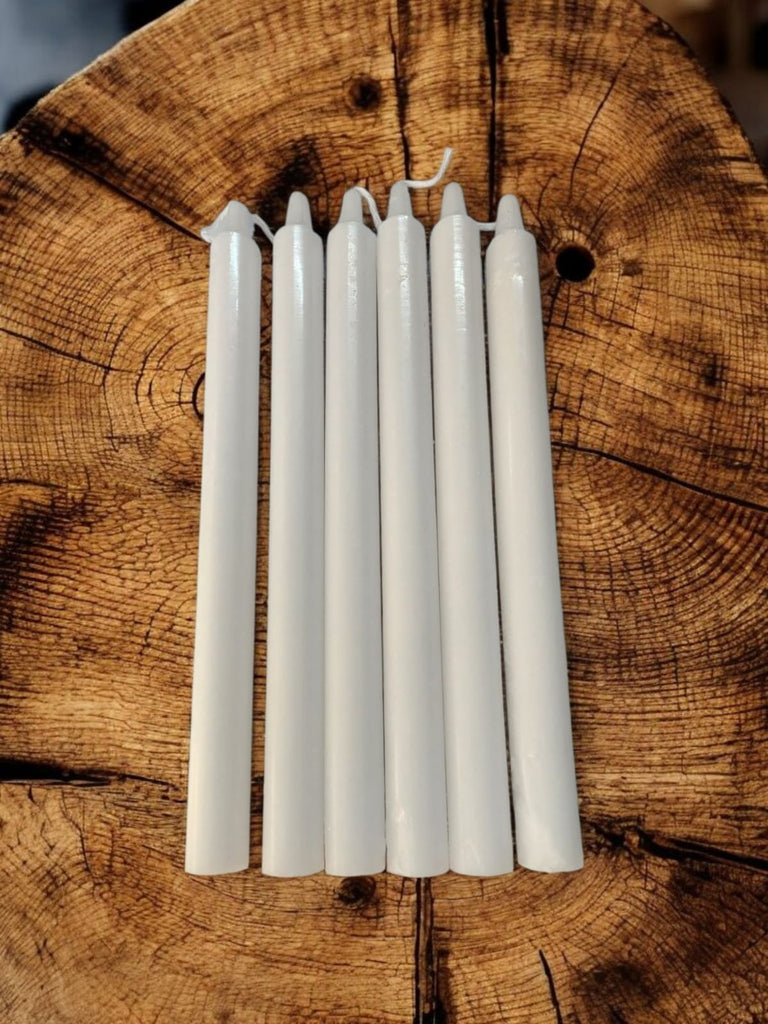 Vela Lisa color Blanca 25 cm Alto Pack 6