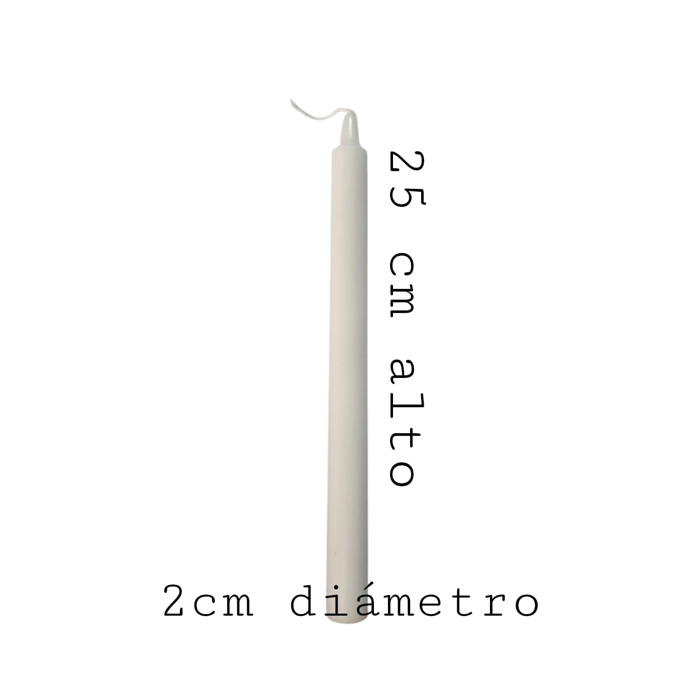 Vela Lisa color Blanca 25 cm Alto Pack 6