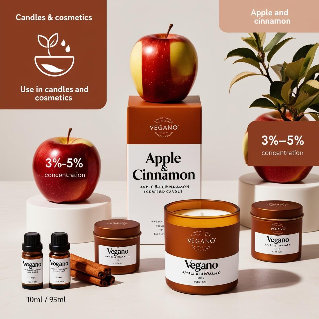 Esencia Manzana Canela, Uso cosmetico y Velas