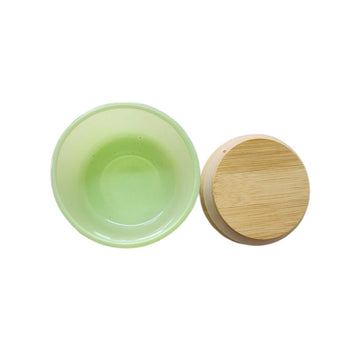 Frasco Vidrio con Tapa Madera, Verde 90 ML