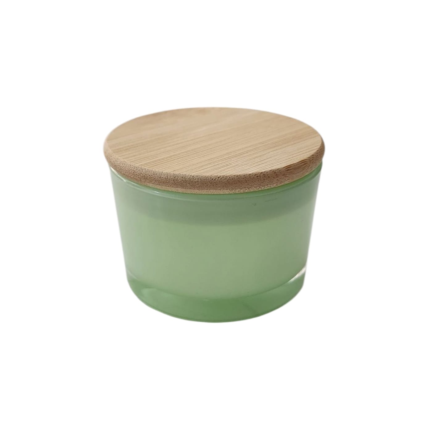 Frasco Vidrio con Tapa Madera, Verde 90 ML