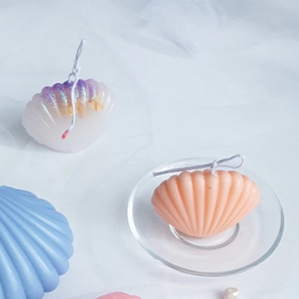 Molde de plástico para velas perfumadas, forma de Concha de Perlas MS41