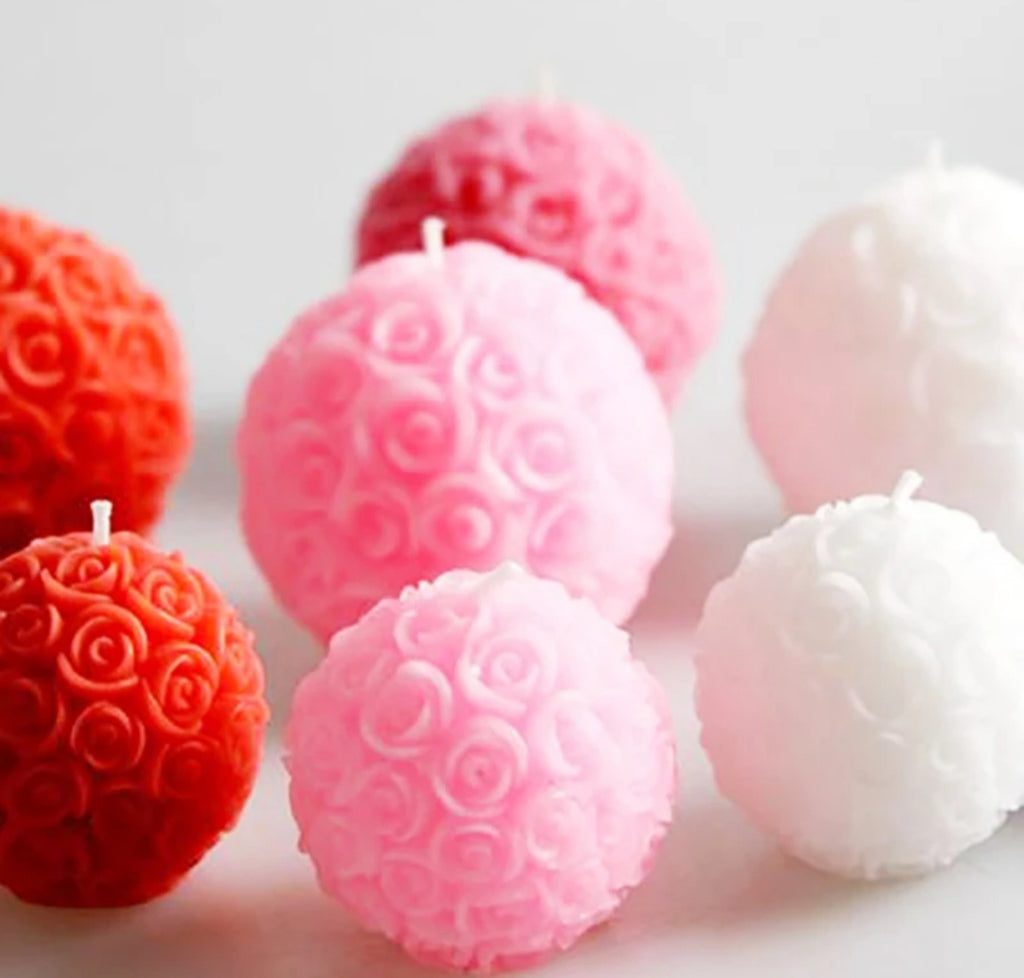 Molde De Silicona Para Velas, Bola De Rosa MS53