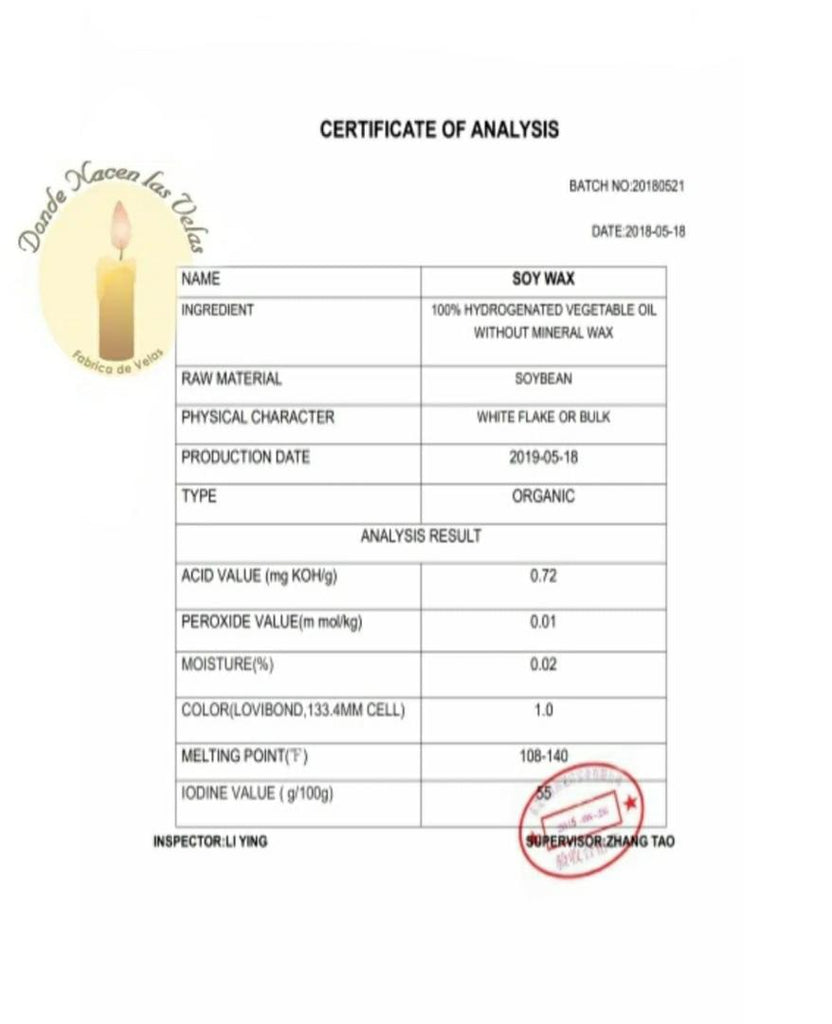 Cera De Soja (Punto de  fusion 48-50 BPF)