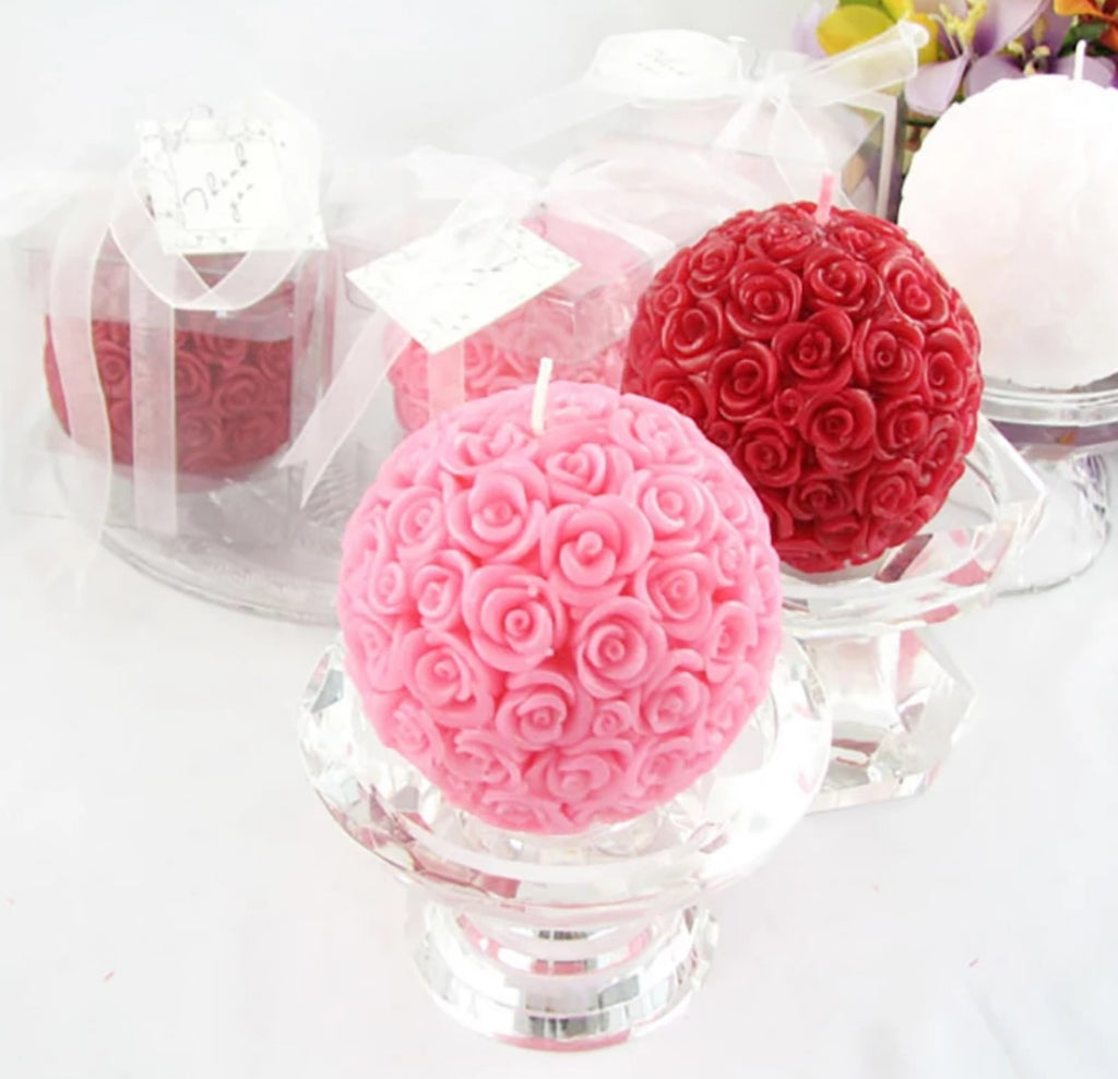 Molde De Silicona Para Velas, Bola De Rosa MS53