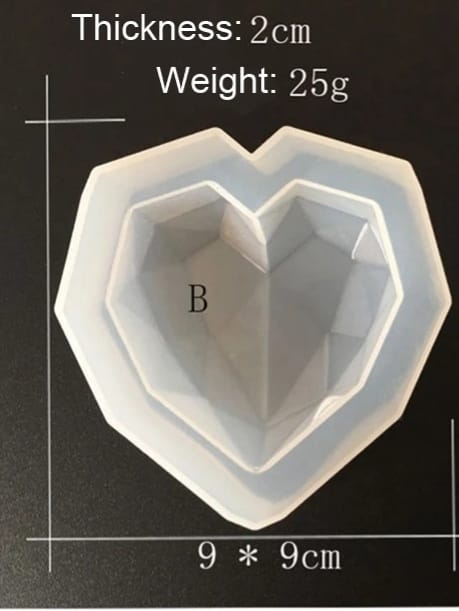 Molde de silicona, corazón MS11