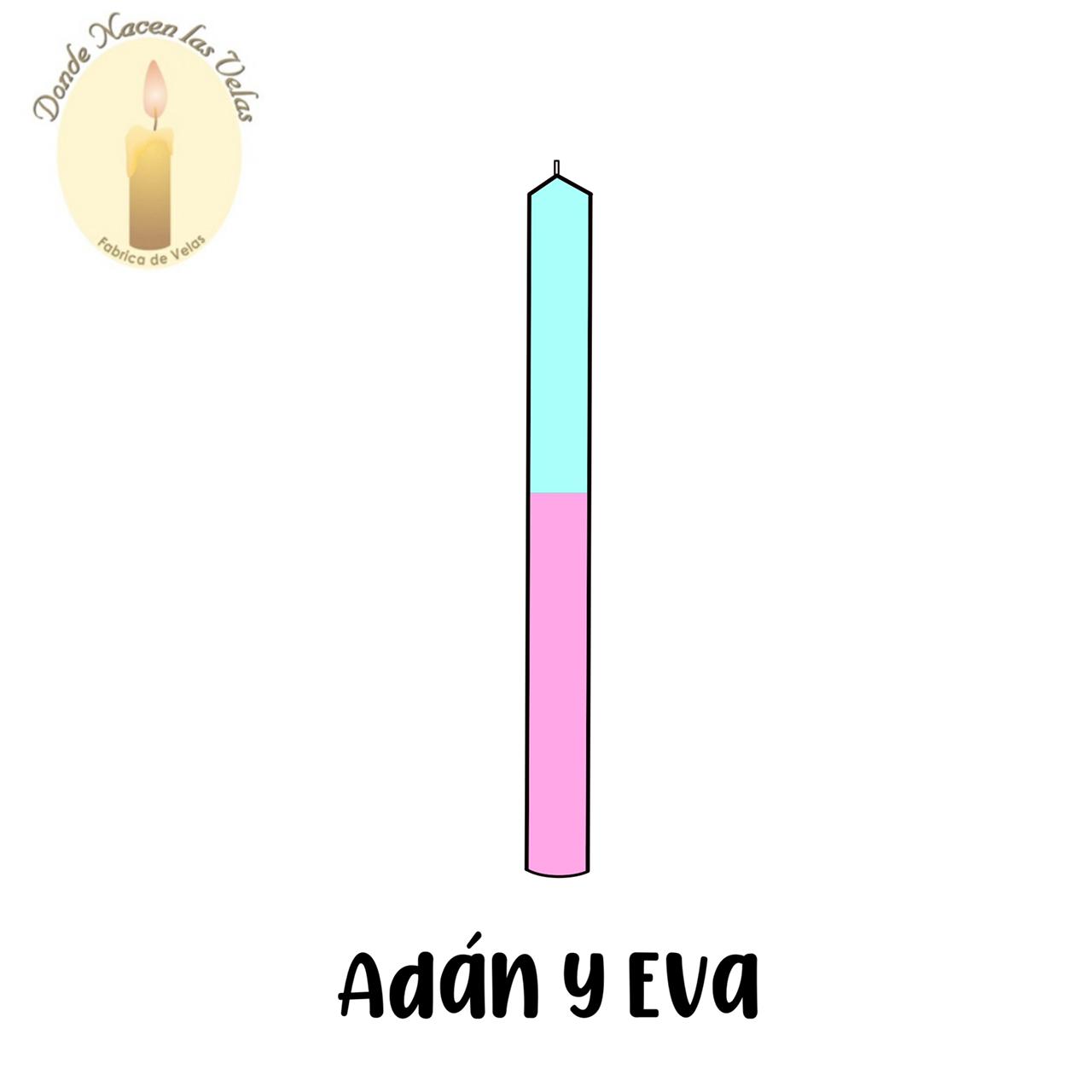 Vela Lisa color Adan y Eva