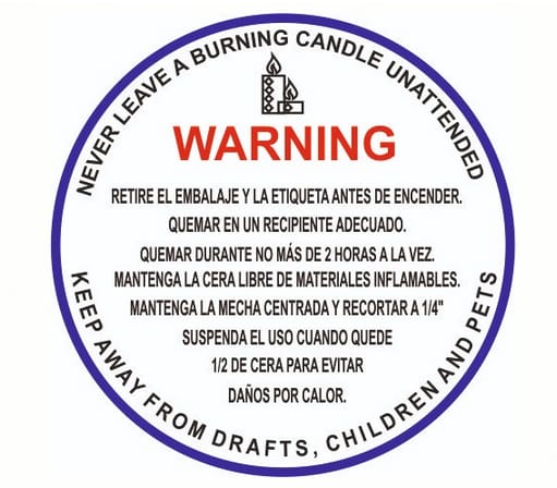 Adhesivos advertencia velas