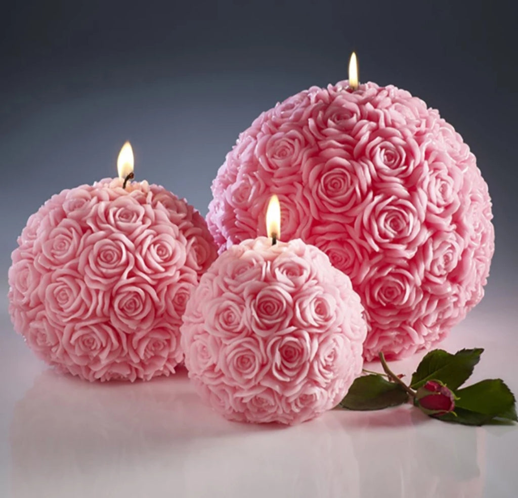 Molde De Silicona Para Velas, Bola De Rosa MS53
