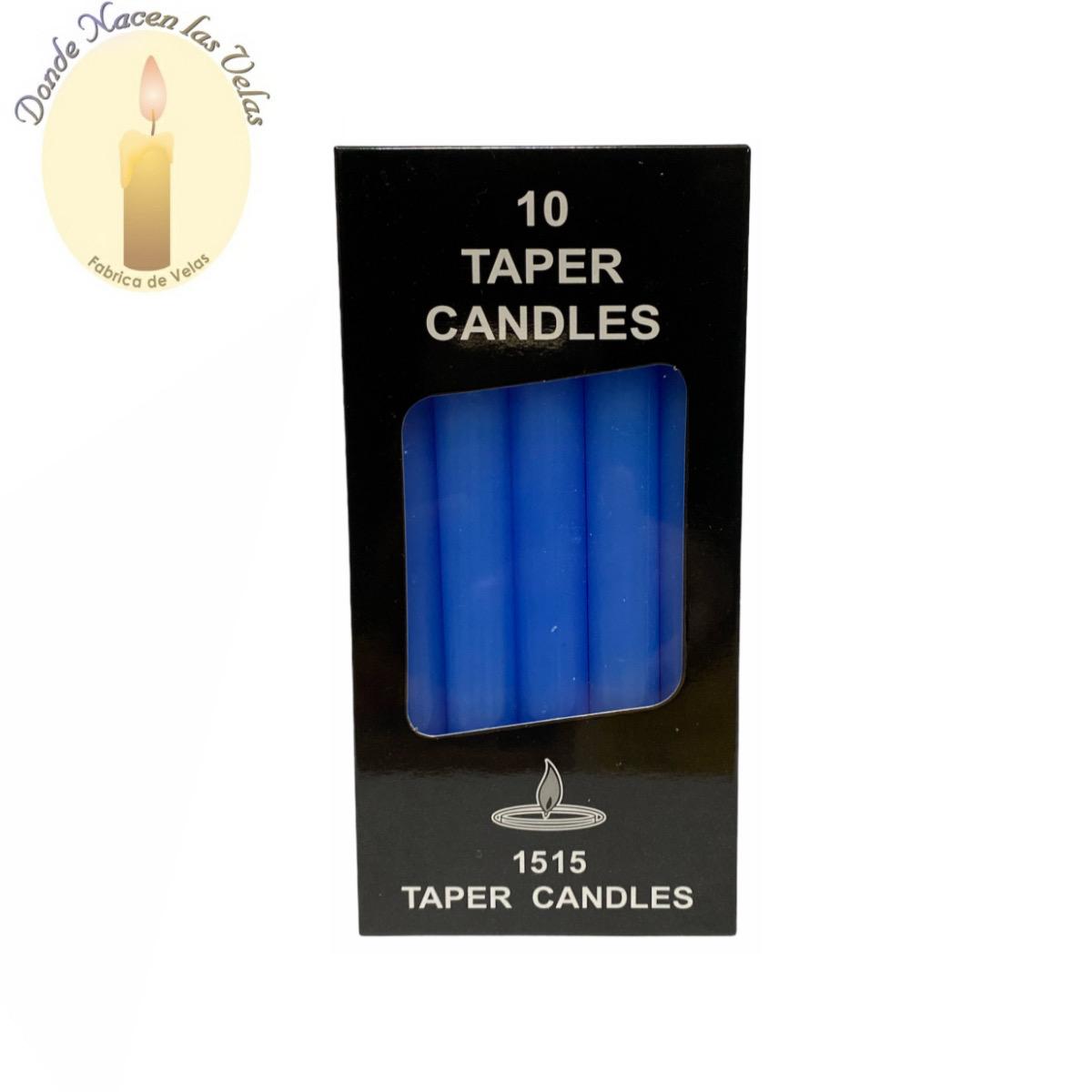 Velas Celeste 10 Unidades Medidas: 15cm Alto X 1cm De Diametro