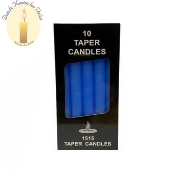 Velas Celeste 10 Unidades Medidas: 15cm Alto X 1cm De Diametro