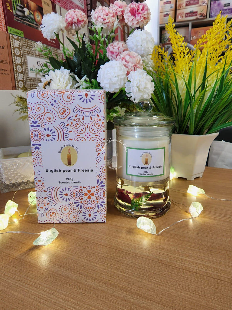 Velas Aromáticas Soya Y Gel, English pear Fresia