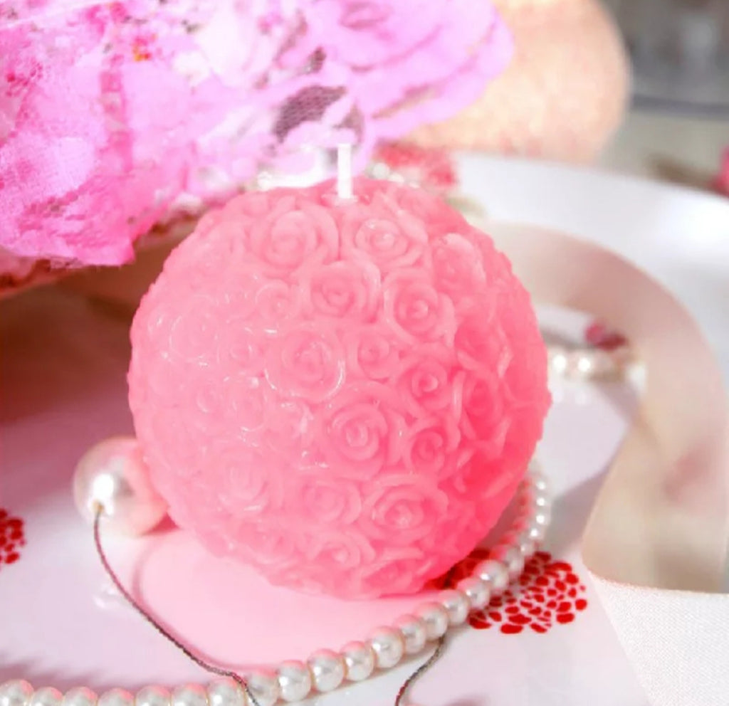 Molde De Silicona Para Velas, Bola De Rosa MS53