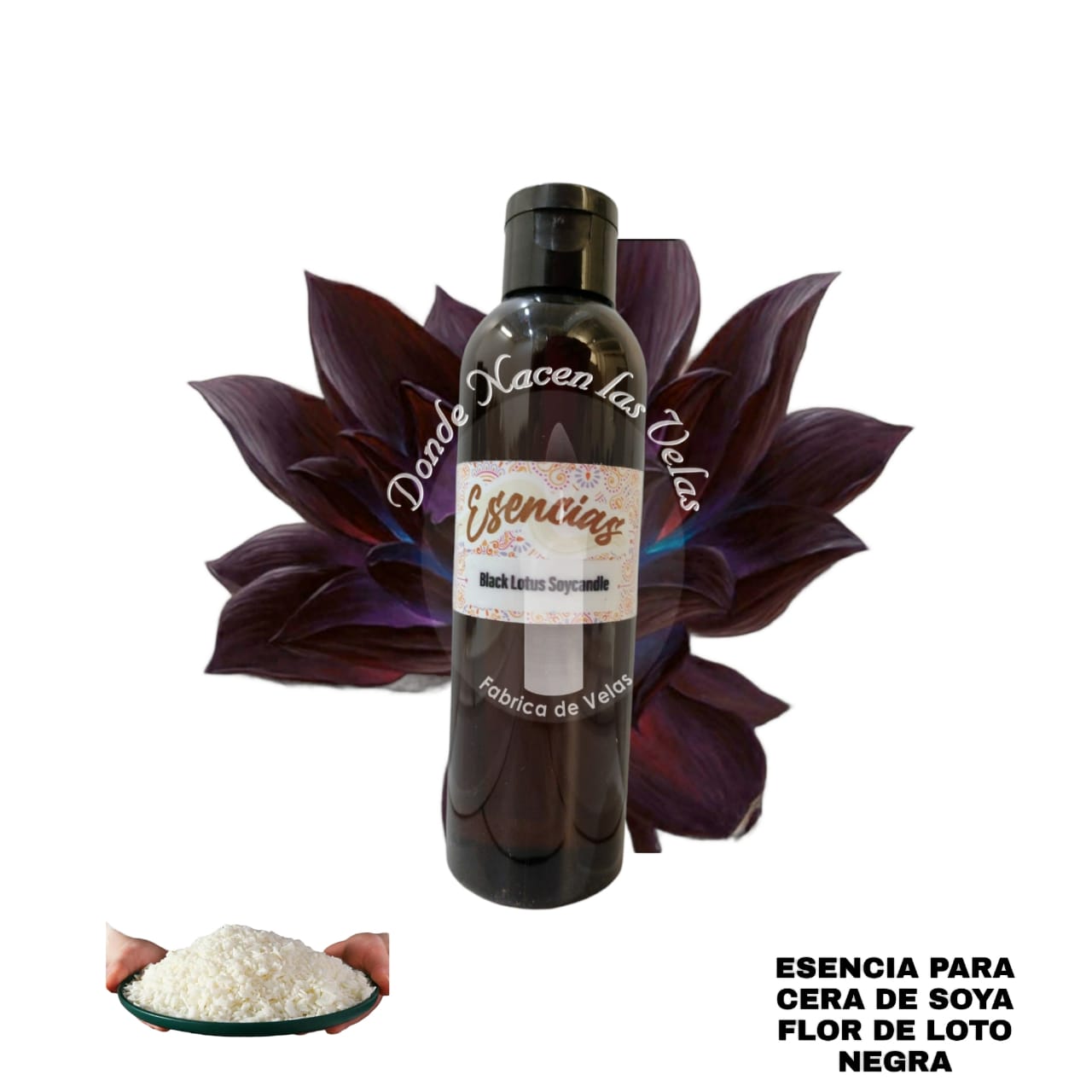 Esencia Flor de Loto Negra, Para Cera de Soya. 95 ml