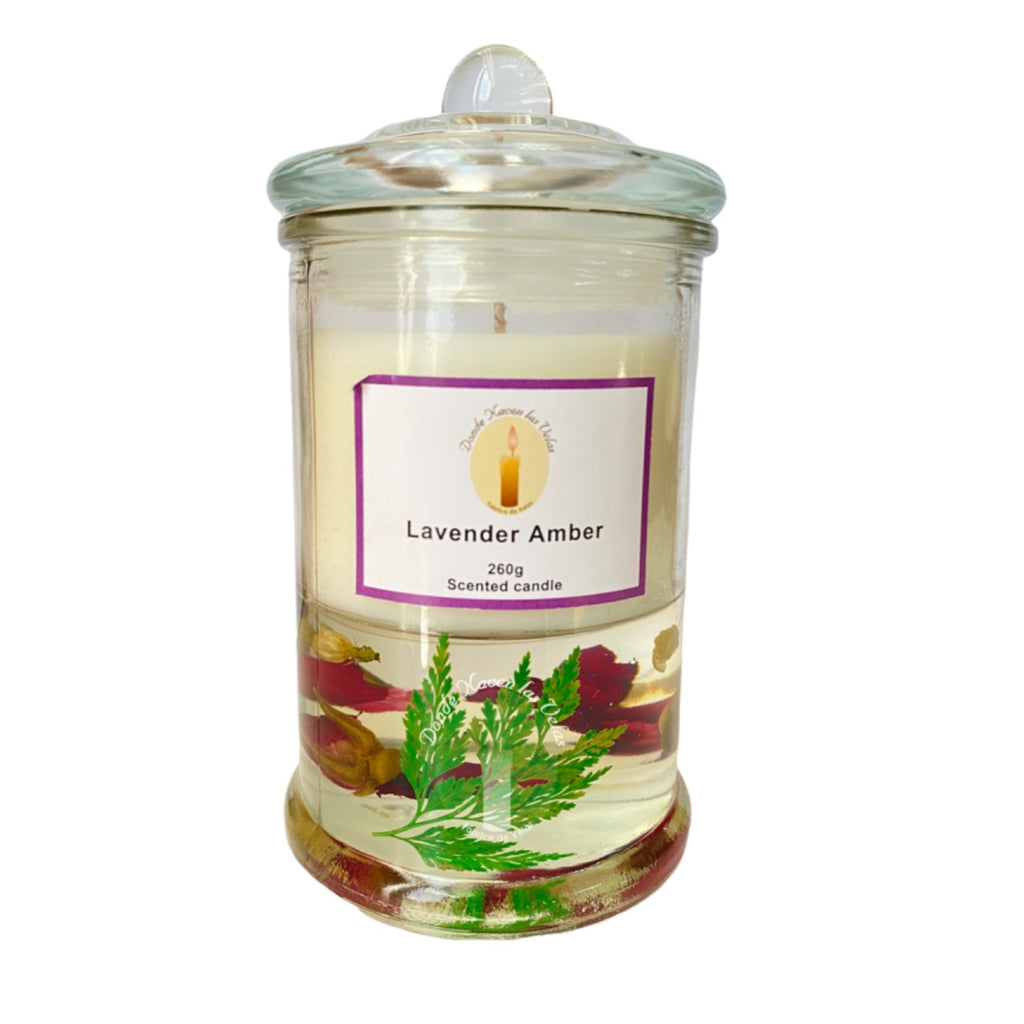 Velas Aromáticas Soya Y Gel, Lavanda Ambar