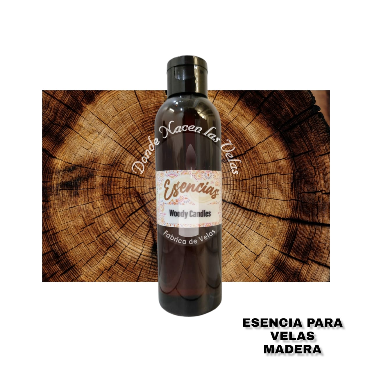 Esencia Madera Vela de Parafina. 95 ml