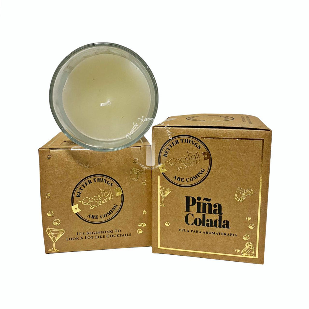 Vela Vidrio Cockteil Piña Colada