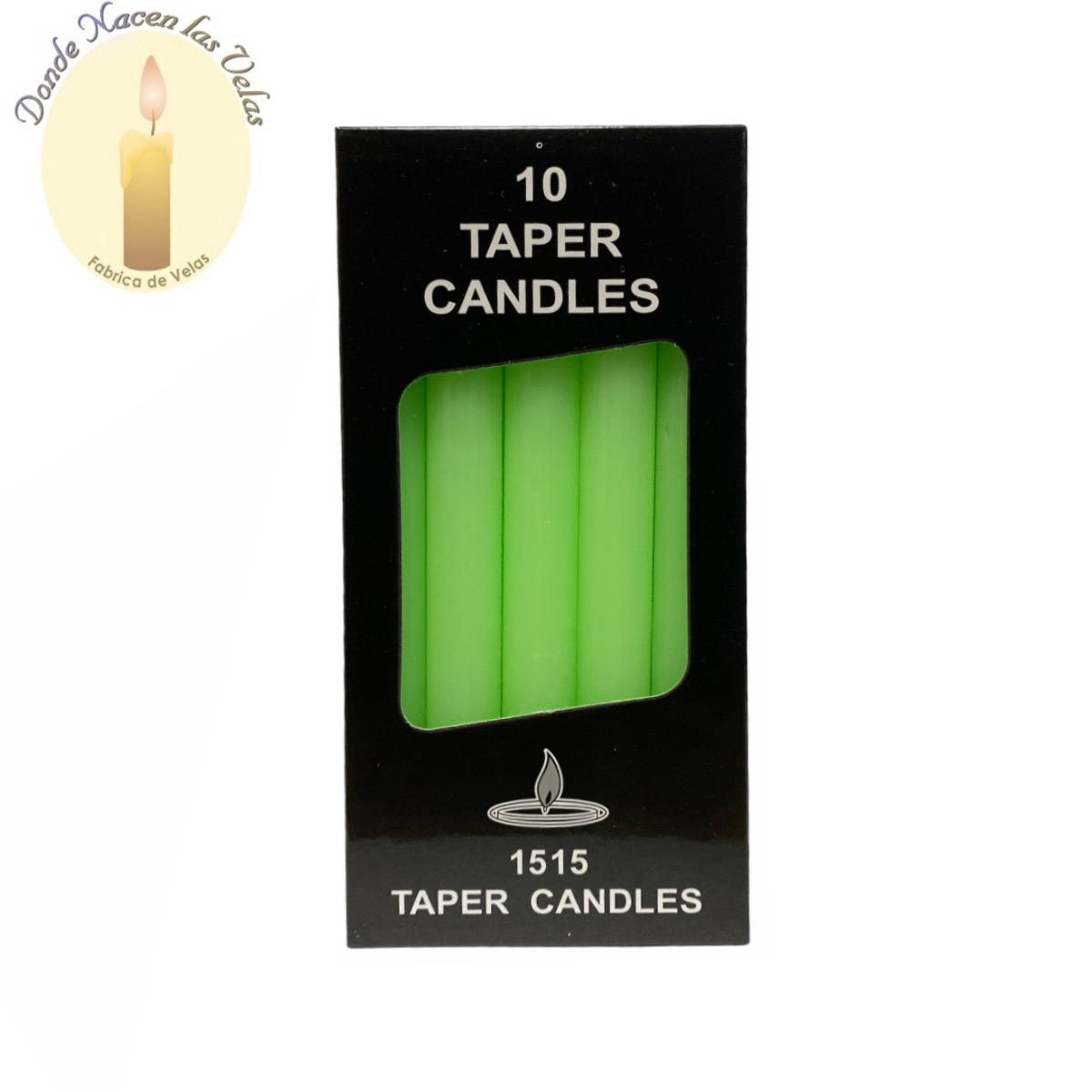 Velas Verde 10 Unidades Medidas: 15cm Alto X 1cm De Diametro