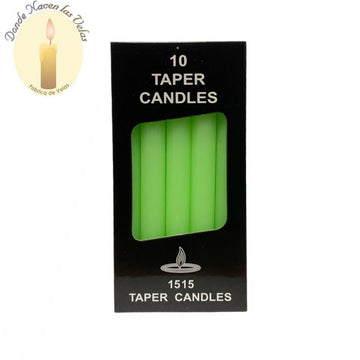 Velas Verde 10 Unidades Medidas: 15cm Alto X 1cm De Diametro